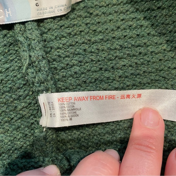 (L) Free People Hailee Waffle Knit Pants Green Cotton Large Wide Leg High Rise - Picture 7 of 9